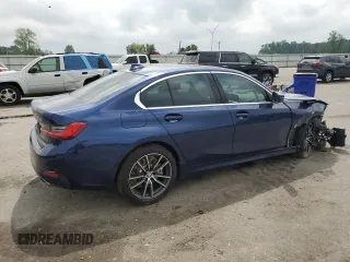 2019 BMW 3 Series 330i with VIN WBA5R1C51KAK09945, listed as a Copart auction lot 53831015 with 18,135 mi miles and Salvage title. Bid and sale history available at DreamBid. Image 3.