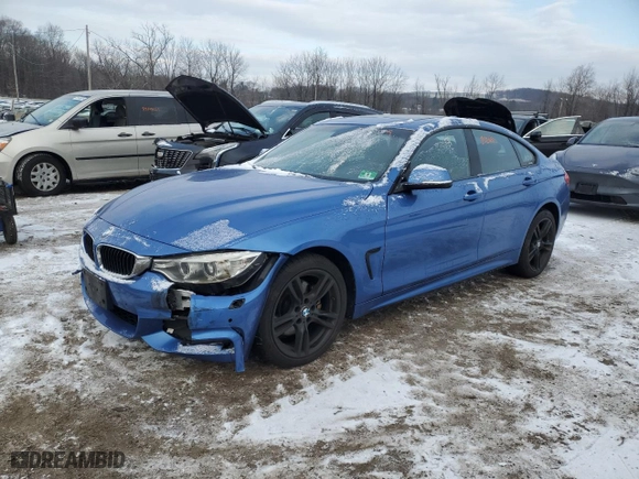 2015 BMW 4 Series 428i xDrive with VIN WBA4C9C50FD330529, listed as a Copart auction lot 87811935 with 111,899 mi miles and Salvage Title. Bid and sale history available at carsss.com. Image 1.