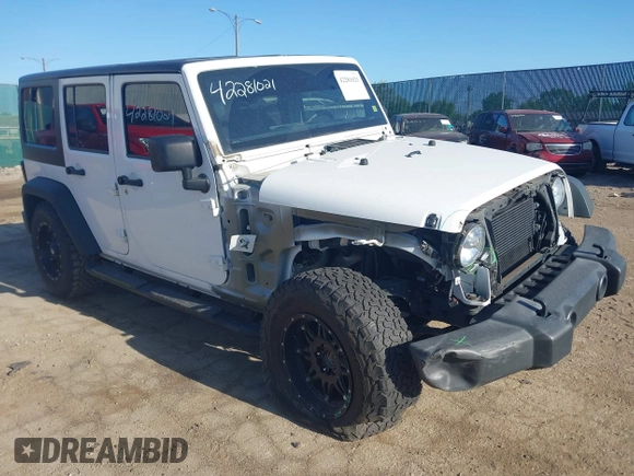 2018 Jeep Wrangler Unlimited Sport S with VIN 1C4HJWDG8JL928813, listed as a IAAI auction lot 42281021 with 71,001 mi miles and . Bid and sale history available at DreamBid. Image 1.