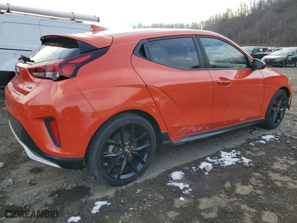 2019 Hyundai Veloster Turbo with VIN KMHTH6AB0KU018904, listed as a Copart auction lot 89337545 with 82,877 mi miles and Salvage Title. Bid and sale history available at carsss.com. Image 3.