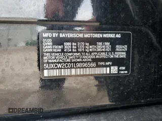 2020 BMW X7 xDrive40i with VIN 5UXCW2C01L9B96566, listed as a Copart auction lot 44604155 with 0 mi miles and Clean Title. Bid and sale history available at carsss.com. Image 13.