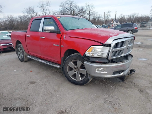 2010 Dodge Ram 1500 SLT with VIN 1D7RV1CT1AS261380, listed as a IAAI auction lot 41517005 with 92,768 mi miles. Bid and sale history available at carsss.com. Image 1.