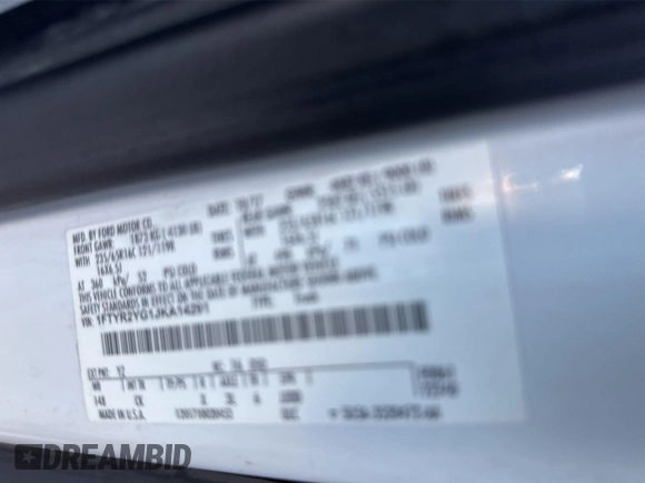 2018 Ford Transit with VIN 1FTYR2YG1JKA14291, listed as a IAAI auction lot 42825450 with 201,181 mi miles and . Bid and sale history available at DreamBid. Image 10.