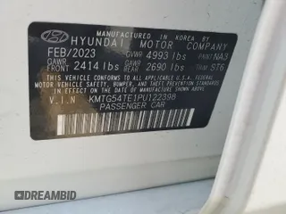 2023 Genesis G70 3.3T z VIN KMTG54TE1PU122398, wystawiony jako Copart lot #54172885 z przebiegiem 10 486 mil mil oraz Szkoda całkowita • Salvage title. Historia ofert i sprzedaży dostępna na DreamBid. Obrazek 12.
