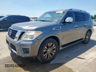 2017 Nissan Armada Platinum z VIN JN8AY2NF4H9303560, wystawiony jako Copart lot #59197835 z przebiegiem 170 261 mil mil oraz Czysty tytuł • Clean title. Historia ofert i sprzedaży dostępna na DreamBid. Obrazek 1.