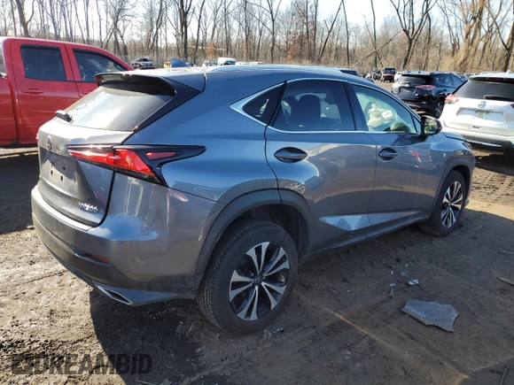 2021 Lexus NX with VIN JTJSARDZ2M2261768, listed as a Copart auction lot 43656645 with 20,997 mi miles and Salvage Title. Bid and sale history available at carsss.com. Image 3.