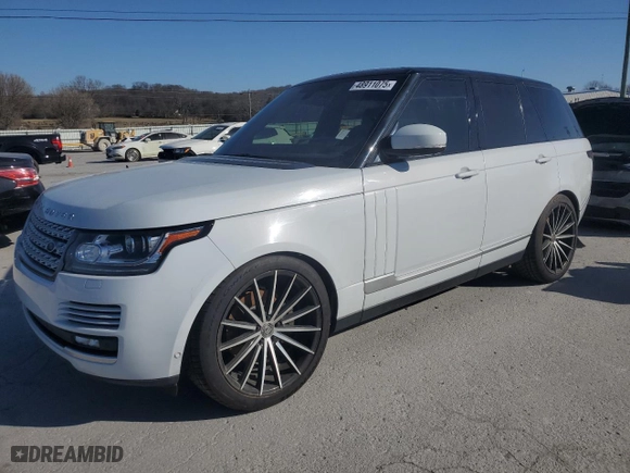 2016 Land Rover Range Rover Diesel HSE with VIN SALGS2KF7GA264027, listed as a Copart auction lot 48911075 with 118,270 mi miles and Clean Title. Bid and sale history available at carsss.com. Image 1.