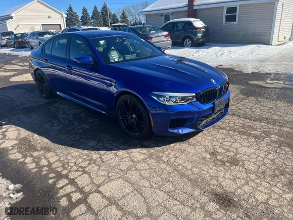 2019 BMW M5 with VIN WBSJF0C55KB447658, listed as a Copart auction lot 46327825 with 90,216 mi miles and Clean Title. Bid and sale history available at carsss.com. Image 4.