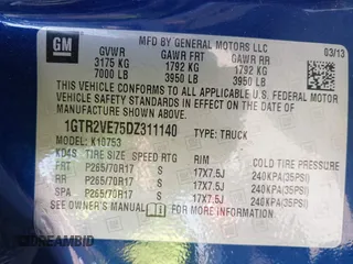 2013 GMC Sierra 1500 SLE with VIN 1GTR2VE75DZ311140, listed as a IAAI auction lot 42043353 with 130,021 mi miles and . Bid and sale history available at DreamBid. Image 9.