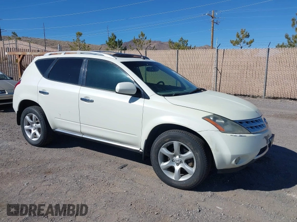 2007 Nissan Murano SL with VIN JN8AZ08WX7W602807, listed as a IAAI auction lot 41644942 with 240,236 mi miles and . Bid and sale history available at DreamBid. Image 1.