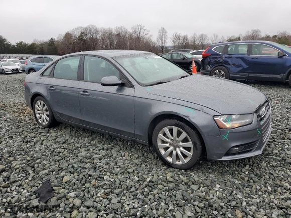 2014 Audi A4 Premium with VIN WAUBFAFL2EN006596, listed as a Copart auction lot 86002414 with 157,393 mi miles and Salvage Title. Bid and sale history available at carsss.com. Image 4.