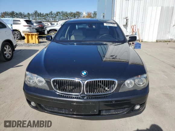 2008 BMW 7 Series 750i with VIN WBAHL83518DT14175, listed as a Copart auction lot 76241764 with 166,539 mi miles and Clean Title. Bid and sale history available at DreamBid. Image 5.