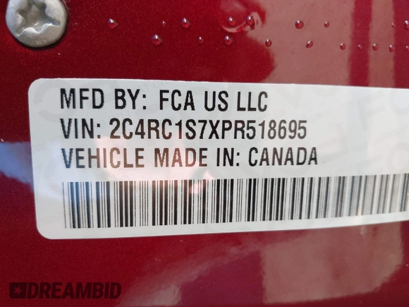 2023 Chrysler Pacifica Hybrid Limited with VIN 2C4RC1S7XPR518695, listed as a IAAI auction lot 41301401 with 24,433 mi miles and . Bid and sale history available at DreamBid. Image 9.