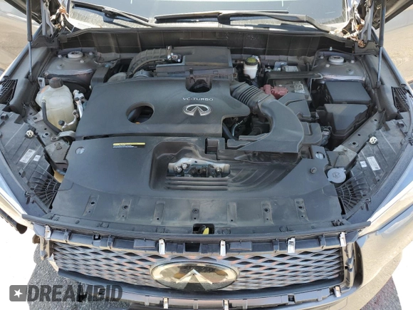 2021 Infiniti QX50 Luxe with VIN 3PCAJ5BA4MF108083, listed as a Copart auction lot 55128045 with 45,572 mi miles and Salvage title. Bid and sale history available at DreamBid. Image 12.