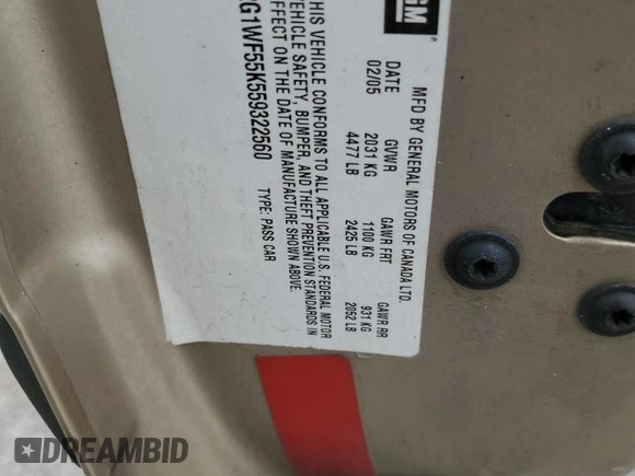 2005 Chevrolet Impala Police Police z VIN 2G1WF55K559322560, wystawiony jako Copart lot #51751794 z przebiegiem 209 788 mil mil oraz Szkoda całkowita • Salvage title. Historia ofert i sprzedaży dostępna na DreamBid. Obrazek 12.