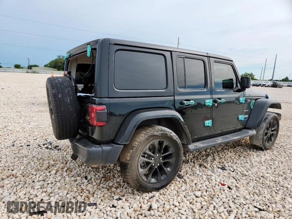 2022 Jeep Wrangler Unlimited Sahara with VIN 1C4JJXP61NW170425, listed as a Copart auction lot 60683715 with 51,847 mi miles and Salvage title. Bid and sale history available at DreamBid. Image 3.
