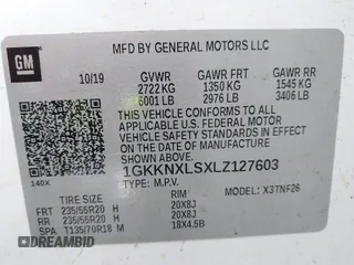 2020 GMC Acadia Denali with VIN 1GKKNXLSXLZ127603, listed as a IAAI auction lot 42313315 with 150,672 mi miles and . Bid and sale history available at DreamBid. Image 9.