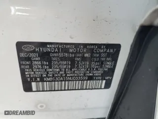 2022 Hyundai Santa Fe Hybrid SEL Premium with VIN KM8S3DA15NU033599, listed as a Copart auction lot 47402664 with 29,728 mi miles. Bid and sale history available at carsss.com. Image 14.