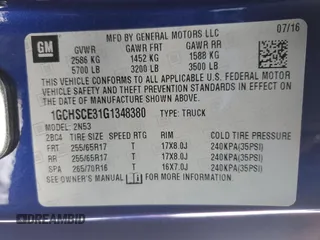 2016 Chevrolet Colorado 2WD LT with VIN 1GCHSCE31G1348380, listed as a Copart auction lot 42245725 with 161,945 mi miles and Salvage Title. Bid and sale history available at carsss.com. Image 12.