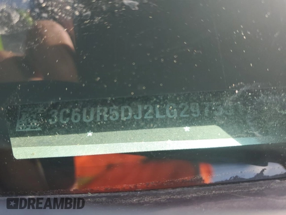 2020 Ram 2500 Big Horn with VIN 3C6UR5DJ2LG297531, listed as a Copart auction lot 48946995 with 74,197 mi miles and Salvage title. Bid and sale history available at DreamBid. Image 15.