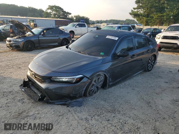 2023 Honda Civic EX with VIN 2HGFE1F7XPH306331, listed as a Copart auction lot 62235105 with 35,824 mi miles and Salvage title. Bid and sale history available at DreamBid. Image 1.