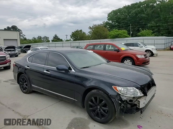 2007 Lexus LS 460 with VIN JTHBL46F975008533, listed as a Copart auction lot 55954265 with 182,192 mi miles and Salvage title. Bid and sale history available at DreamBid. Image 13.