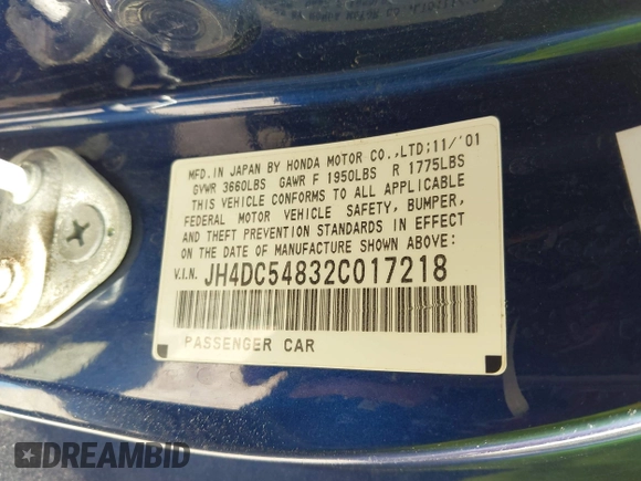 2002 Acura RSX Auto с VIN JH4DC54832C017218, выставлен на аукционе IAAI как лот 42493421 с пробегом 158 103 миль миль и . История ставок и продаж доступна на DreamBid. Изображение 9.
