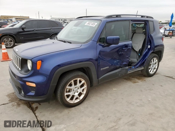 2020 Jeep Renegade Latitude with VIN ZACNJABB2LPL72507, listed as a Copart auction lot 59021305 with 39,034 mi miles and Salvage title. Bid and sale history available at DreamBid. Image 1.