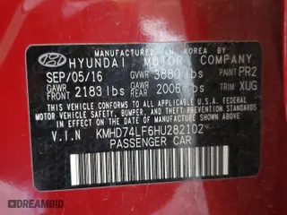 2017 Hyundai Elantra SE with VIN KMHD74LF6HU282102, listed as a Copart auction lot 49960075 with 94,024 mi miles and Salvage Title. Bid and sale history available at carsss.com. Image 13.