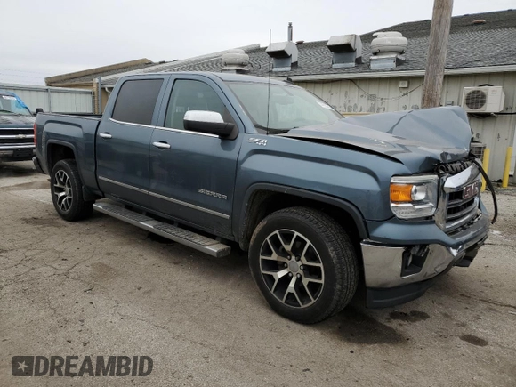 2014 GMC Sierra 1500 SLT with VIN 3GTU2VEC7EG498082, listed as a Copart auction lot 44933215 with 169,342 mi miles and Salvage Title. Bid and sale history available at DreamBid. Image 4.