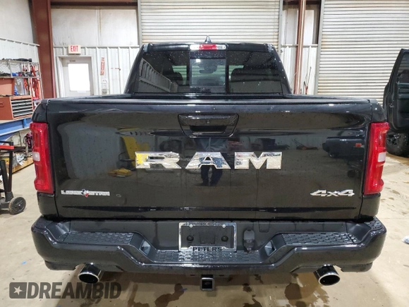 2025 Ram 1500 Big Horn with VIN 1C6SRFFP6SN540259, listed as a Copart auction lot 44974115 with 814 mi miles and Salvage Title. Bid and sale history available at carsss.com. Image 6.