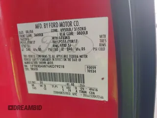 2004 Ford F-150 STX z VIN 1FTRX04W74KD79218, wystawiony jako IAAI lot #42853639 z przebiegiem 197 500 mil mil oraz . Historia ofert i sprzedaży dostępna na DreamBid. Obrazek 9.