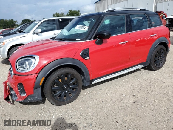 2021 MINI Countryman Oxford Edition with VIN WMZ23BR08M3N09286, listed as a Copart auction lot 77888664 with 49,636 mi miles and Non Repairable. Bid and sale history available at carsss.com. Image 1.