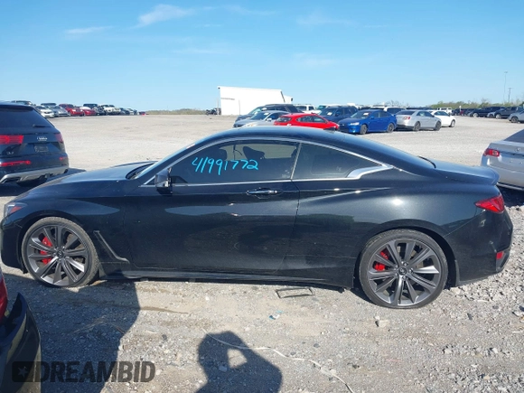 2022 Infiniti Q60 Red Sport 400 with VIN JN1FV7LK0NM660799, listed as a IAAI auction lot 41991772 with 26,997 mi miles and . Bid and sale history available at DreamBid. Image 14.