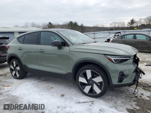 2024 Volvo C40 with VIN YV4ER3GM9R2104619, listed as a Copart auction lot 45505295 with Not Provided miles and Salvage Title. Bid and sale history available at DreamBid. Image 4.