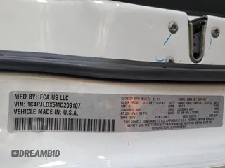 2021 Jeep Cherokee Limited with VIN 1C4PJLDX5MD209107, listed as a Copart auction lot 60731505 with Not provided miles and Salvage title. Bid and sale history available at DreamBid. Image 12.