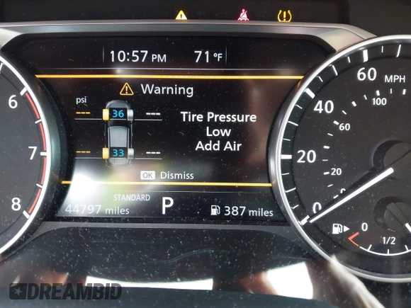 2021 Nissan Rogue S with VIN 5N1AT3AA2MC817507, listed as a IAAI auction lot 42534574 with 44,797 mi miles and . Bid and sale history available at DreamBid. Image 15.