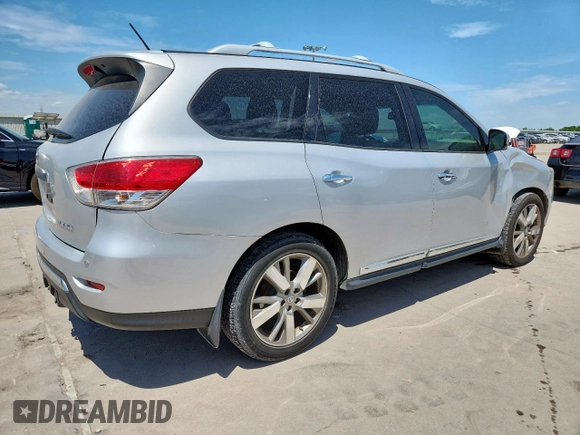 2016 Nissan Pathfinder Platinum with VIN 5N1AR2MNXGC665732, listed as a Copart auction lot 63183965 with 102,473 mi miles and Salvage title. Bid and sale history available at DreamBid. Image 3.