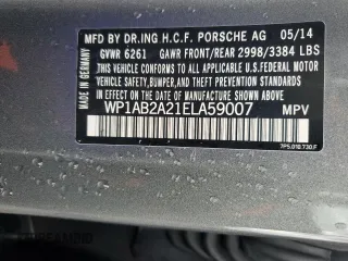 2014 Porsche Cayenne S with VIN WP1AB2A21ELA59007, listed as a Copart auction lot 47820385 with 69,924 mi miles and Salvage title. Bid and sale history available at DreamBid. Image 16.