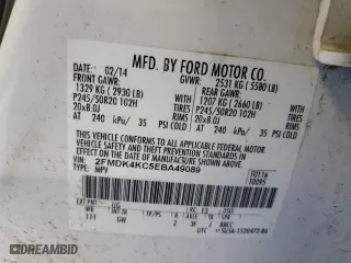 2014 Ford Edge Limited with VIN 2FMDK4KC5EBA49089, listed as a Copart auction lot 49583745 with 204,534 mi miles and Clean Title. Bid and sale history available at carsss.com. Image 13.