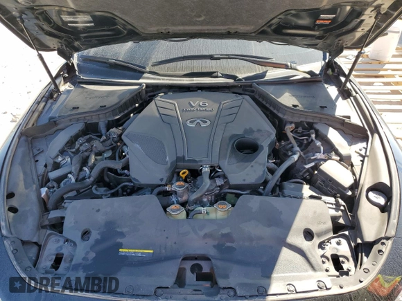 2021 Infiniti Q60 Red Sport 400 with VIN JN1FV7LK3MM530045, listed as a Copart auction lot 46617935 with 45,888 mi miles and Salvage title. Bid and sale history available at DreamBid. Image 11.