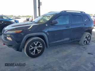 2016 Jeep Cherokee Trailhawk with VIN 1C4PJMBB4GW299565, listed as a Copart auction lot 48017405 with 96,815 mi miles and Salvage Title. Bid and sale history available at carsss.com. Image 1.