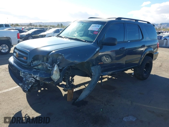 2002 Toyota Sequoia SR5 with VIN 5TDZT34A42S114070, listed as a IAAI auction lot 41696378 with 178,903 mi miles and . Bid and sale history available at carsss.com. Image 2.