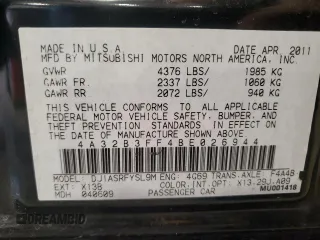 2011 Mitsubishi Galant ES with VIN 4A32B3FF4BE026944, listed as a Copart auction lot 48133925 with 140,131 mi miles and Salvage Title. Bid and sale history available at carsss.com. Image 12.