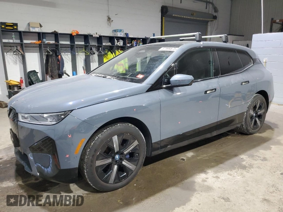 2023 BMW iX xDrive50 with VIN WB523CF0XPCL86360, listed as a Copart auction lot 87999875 with 45,581 mi miles and Salvage Title. Bid and sale history available at carsss.com. Image 1.