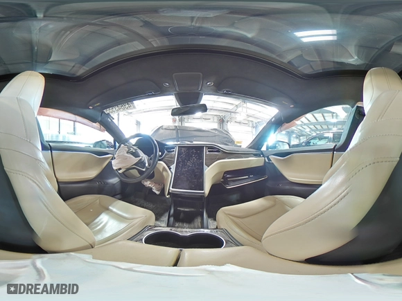 2015 Tesla Model S 85D with VIN 5YJSA1S22FF089834, listed as a Copart auction lot 43643555 with 74,232 mi miles and Salvage Title. Bid and sale history available at carsss.com. Image 14.