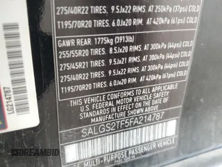2015 Land Rover Range Rover Supercharged z VIN SALGS2TF5FA214787, wystawiony jako Copart lot #55433235 z przebiegiem 77 148 mil mil oraz Szkoda całkowita • Salvage title. Historia ofert i sprzedaży dostępna na DreamBid. Obrazek 13.