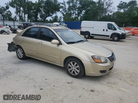2009 Kia Spectra EX with VIN KNAFE221X95648679, listed as a Copart auction lot 55967485 with 182,740 mi miles and Non Repairable. Bid and sale history available at DreamBid. Image 4.