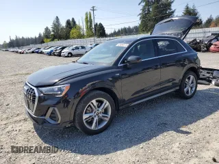 2022 Audi Q3 S line Premium with VIN WA1DECF37N1048323, listed as a Copart auction lot 53668575 with 27,493 mi miles and Salvage Title. Bid and sale history available at carsss.com. Image 1.