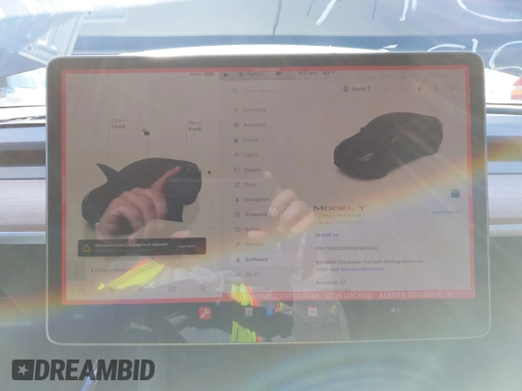 2024 Tesla Model Y Long Range with VIN 7SAYGDEEXRF983040, listed as a IAAI auction lot 41555332 with 79,506 mi miles and . Bid and sale history available at DreamBid. Image 7.